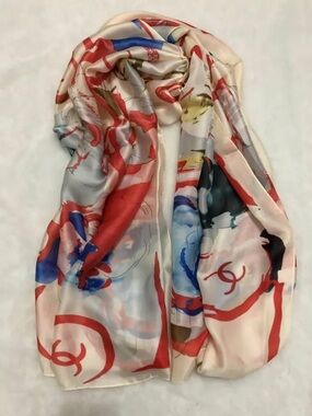 Chanel CC Logo Silk Scarf 70x34